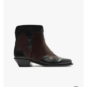 SCHUTZ Two-Tone Black and Brown Ankle Boots